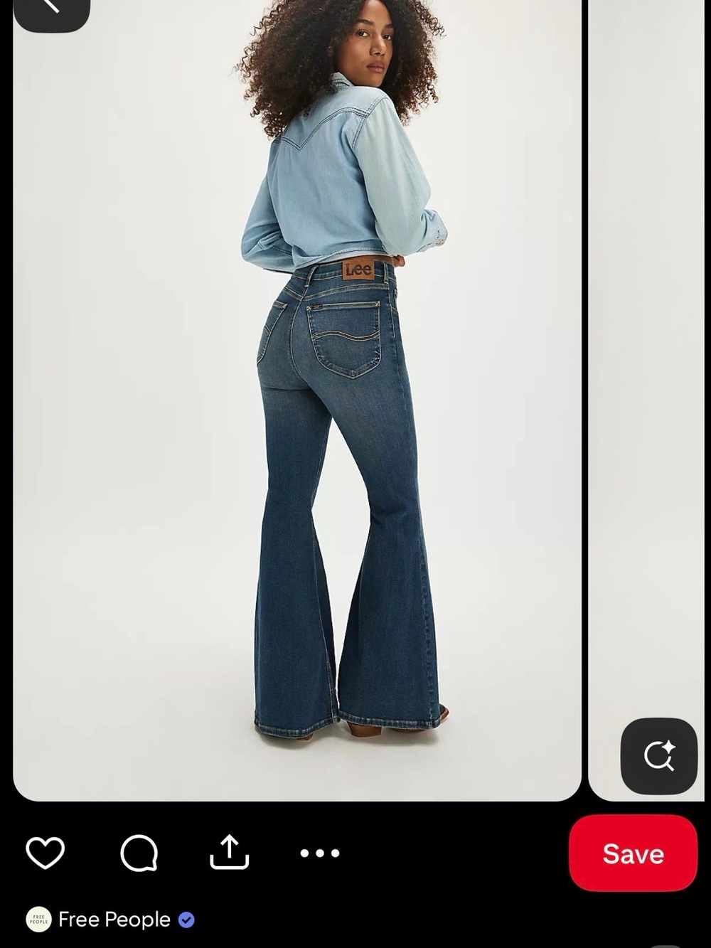 Free People Dark Blue High-Rise Flare Jeans
